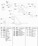 Fan Water Pump Thermostat Vee Belt Diagram and Parts List for 432447-0105-E2  Briggs and Stratton Engine